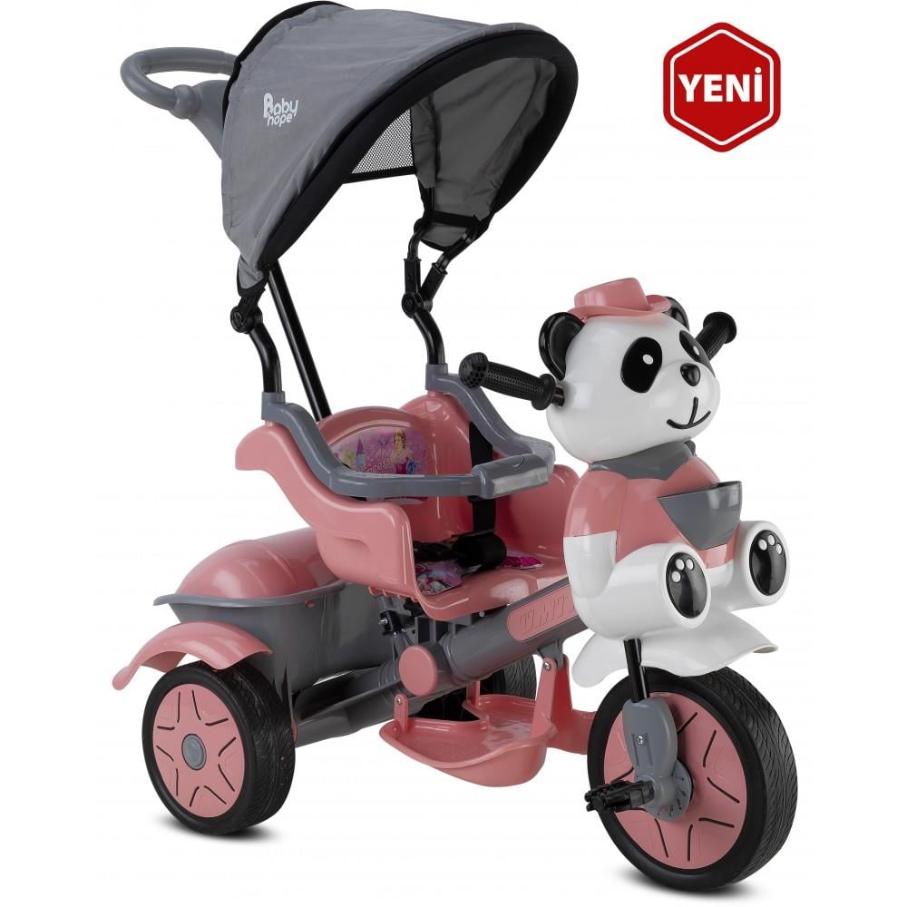 Babyhope 127 Little Panda 3 Tekerlekli İtmeli Bisiklet PASTEL PEMBE