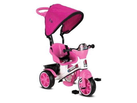 Babyhope Bobo Speed Tenteli İtmeli 3 Teker Bisklet PEMBE-GRİ