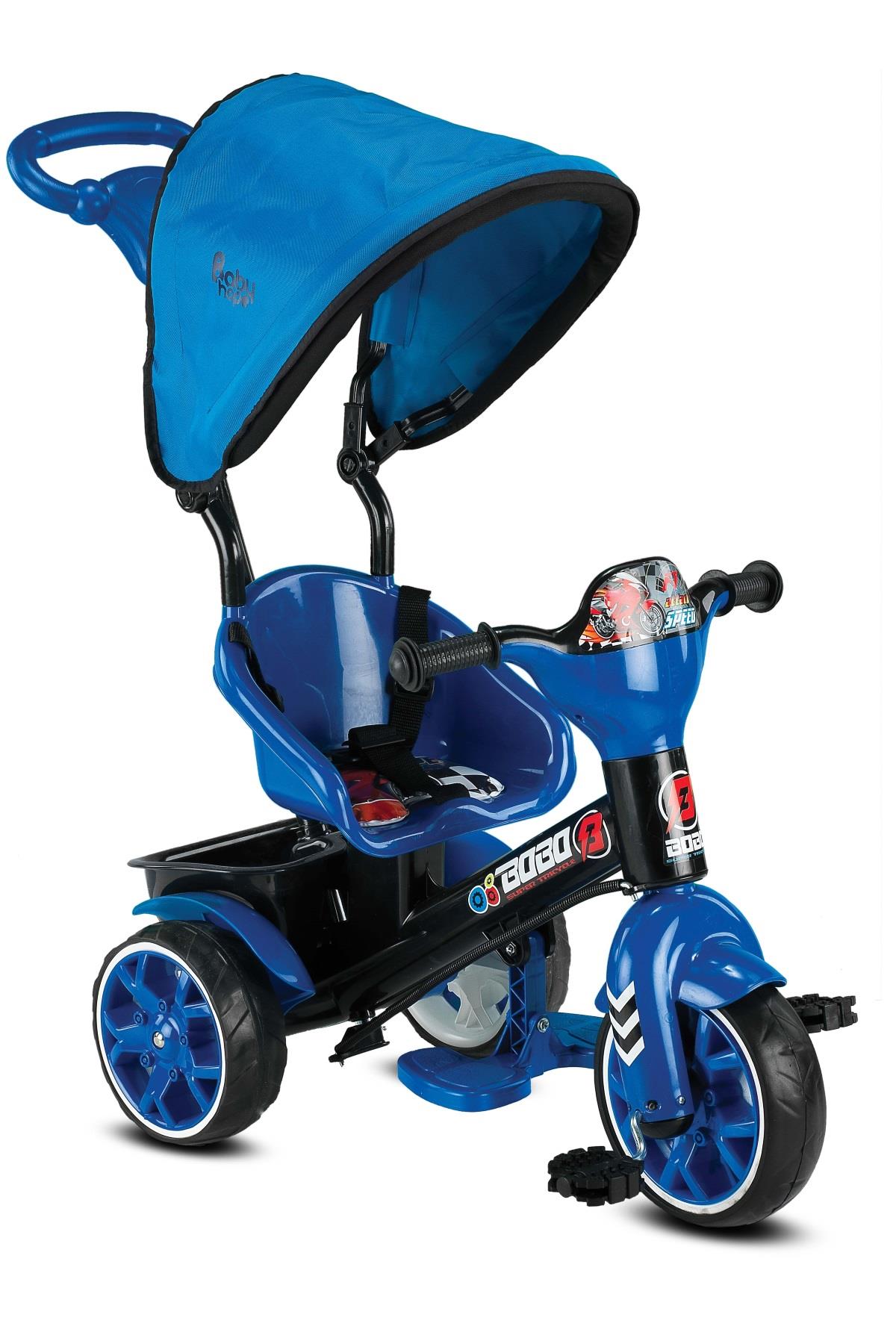 Babyhope Bobo Speed Tenteli İtmeli 3 Teker Bisklet MAVİ