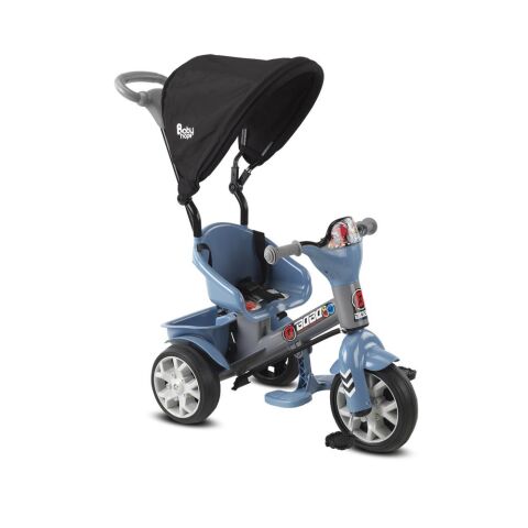 Babyhope Bobo Speed Tenteli İtmeli 3 Teker Bisklet Mavi/Sarı