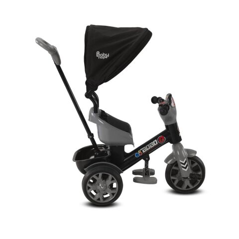 Babyhope Bobo Speed Tenteli İtmeli 3 Teker Bisklet GRİ