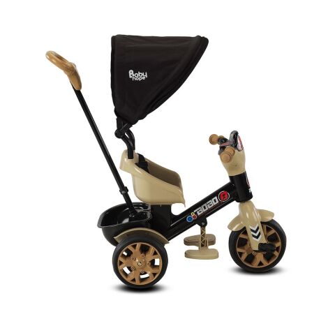 Babyhope Bobo Speed Tenteli İtmeli 3 Teker Bisklet KAHVERENGİ