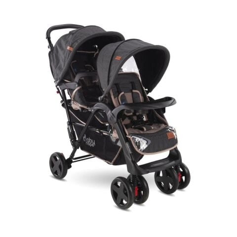 Babyhope P - 738 Arka Arkaya İkiz bebek arabası SİYAH