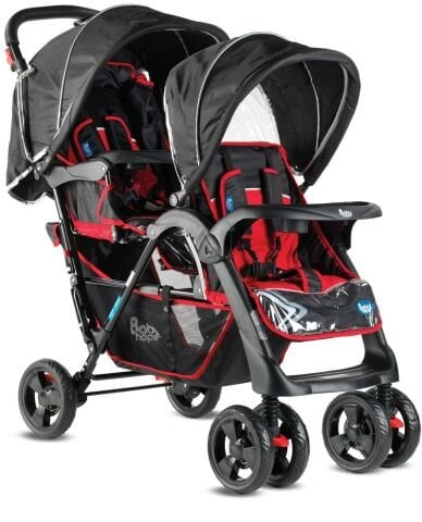 Babyhope P - 738 Arka Arkaya İkiz bebek arabası SİYAH