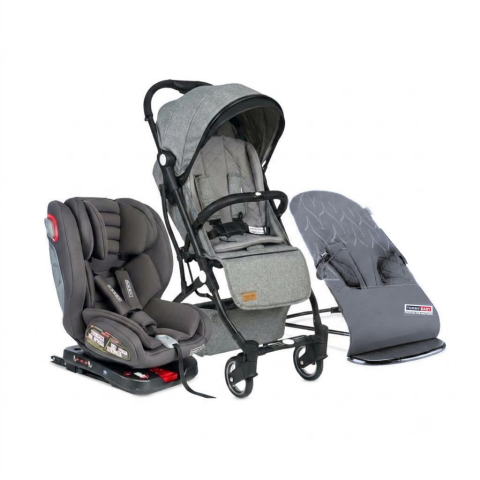 TommyBaby Opera 3 lü Set Kabin Bebek Arabası Oto Koltuk Anakucağı GRİ