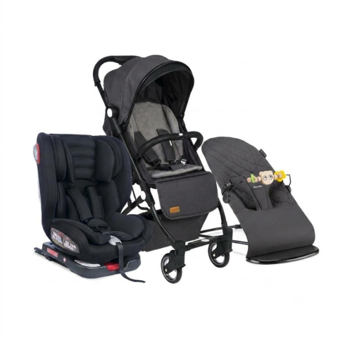 TommyBaby Opera 3 lü Set Kabin Bebek Arabası Oto Koltuk Anakucağı ANTRASİT