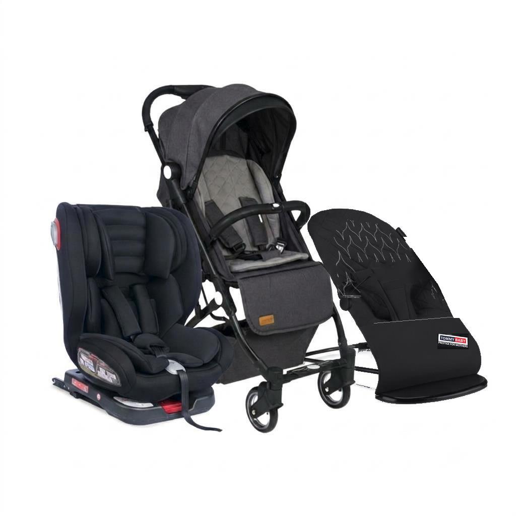 TommyBaby Opera 3 lü Set Kabin Bebek Arabası Oto Koltuk Anakucağı ANTRASİT