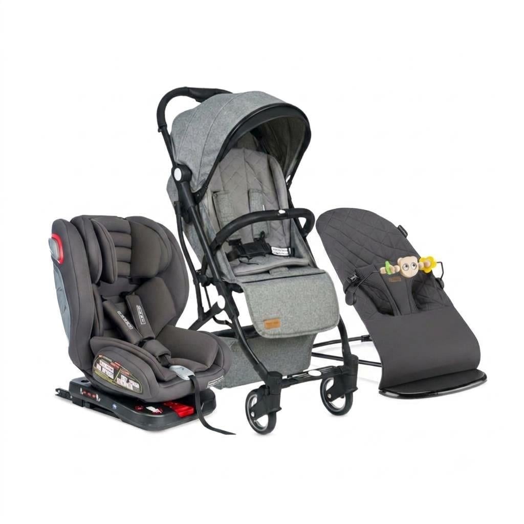 TommyBaby Opera 3 lü Set Kabin Bebek Arabası Oto Koltuk Anakucağı GRİ