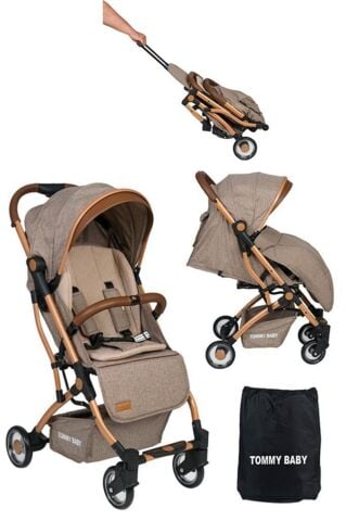 TommyBaby Opera 3 lü Set Kabin Bebek Arabası Oto Koltuk Anakucağı KAHVERENGİ