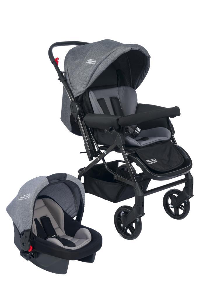 TommyBaby Elegant Travel  Çift Yönlü Bebek Arabası Seyahat Sistem Puset GRİ