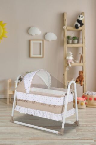 TommyBaby Yuvam Lüx Sepet Beşik Portatif Bebek Beşiği Sallanır Beşik GRİ