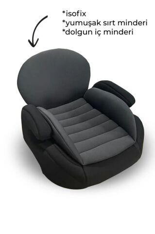 İsofix'li Oto Koltuk Yükseltici GRİ