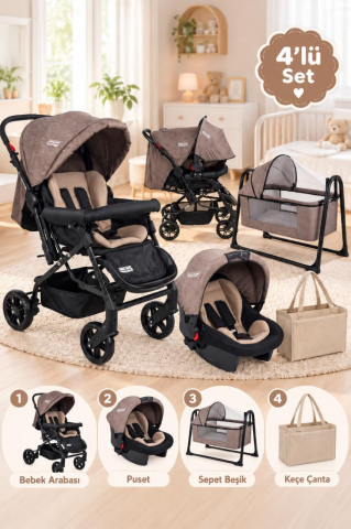 Tommybaby Elegant Yenidoğan Seti Bebek Arabası Beşik Ana Kucağı