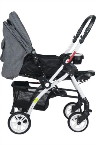 Tommybaby Eagle Alüminyum Lüx Çift Yön Bebek Arabası FÜME