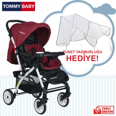 Tommybaby Eagle Alüminyum Lüx Çift Yön Bebek Arabası KIRMIZI