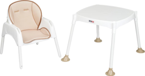 TommyBaby 3 in 1 Çalışma Masalı ve Pedli Mama Sandalyesi KAHVERENGİ