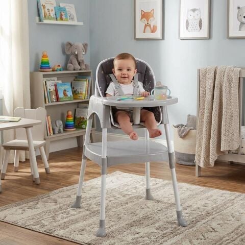 TommyBaby 3 in 1 Çalışma Masalı ve Pedli Mama Sandalyesi KRAL AYI