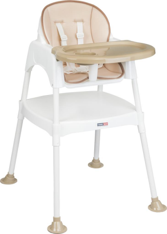 TommyBaby 3 in 1 Çalışma Masalı ve Pedli Mama Sandalyesi KAHVERENGİ