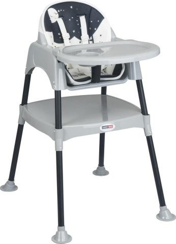TommyBaby 3 in 1 Çalışma Masalı ve Pedli Mama Sandalyesi SİYAH