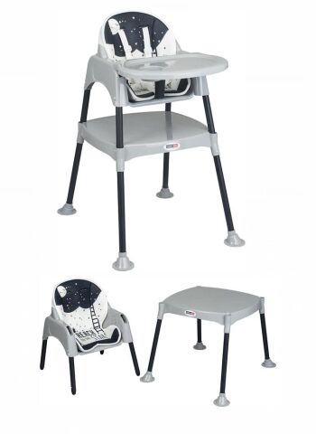 TommyBaby 3 in 1 Çalışma Masalı ve Pedli Mama Sandalyesi SİYAH