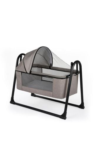 TommyBaby Sedef Sepet Beşik Portatif Bebek Beşiği Sallanır Beşik GRİ