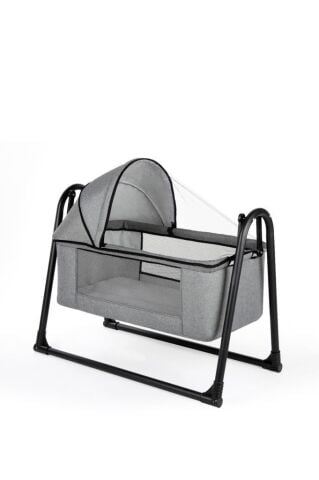 TommyBaby Sedef Sepet Beşik Portatif Bebek Beşiği Sallanır Beşik SİYAH