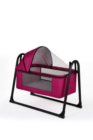 TommyBaby Sedef Sepet Beşik Portatif Bebek Beşiği Sallanır Beşik SİYAH