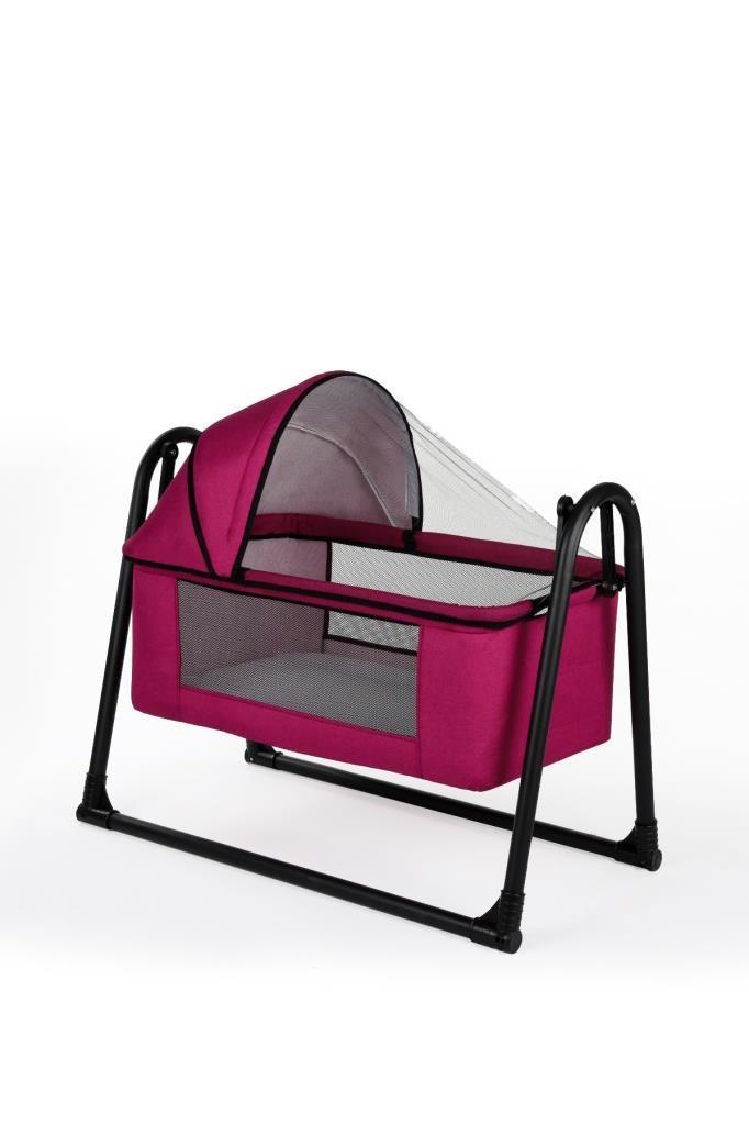 TommyBaby Sedef Sepet Beşik Portatif Bebek Beşiği Sallanır Beşik KIRMIZI