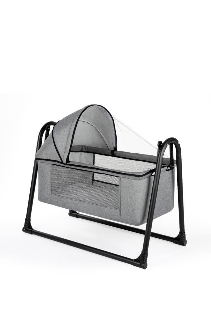 TommyBaby Sedef Sepet Beşik Portatif Bebek Beşiği Sallanır Beşik GRİ