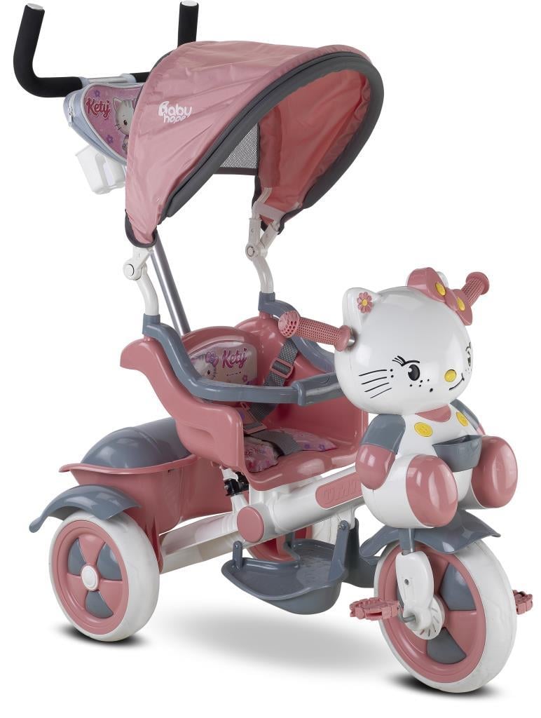Babyhope 135 Kety 3 Üçteker İtmeli Bebek & Çocuk Bisiklet PASTEL PEMBE