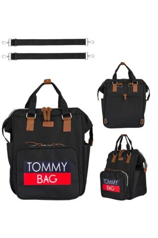 TommyBaby Soft Anne Bebek Bakım Sırt Çantası Termal Biberonlu Bebek Arabası Askı Aparatlı