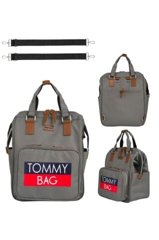 TommyBaby Soft Anne Bebek Bakım Sırt Çantası Termal Biberonlu Bebek Arabası Askı Aparatlı