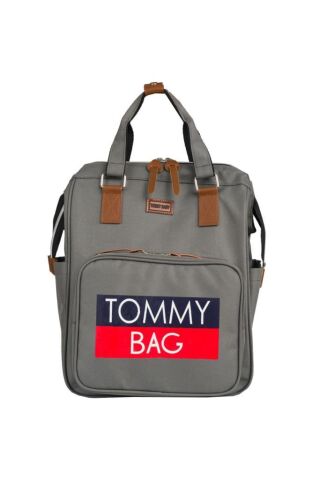 TommyBaby Soft Anne Bebek Bakım Sırt Çantası Termal Biberonlu Bebek Arabası Askı Aparatlı FÜME