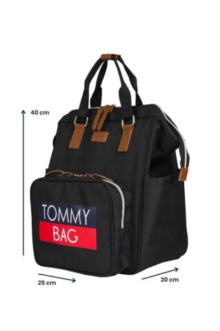 TommyBaby Soft Anne Bebek Bakım Sırt Çantası Termal Biberonlu Bebek Arabası Askı Aparatlı FÜME