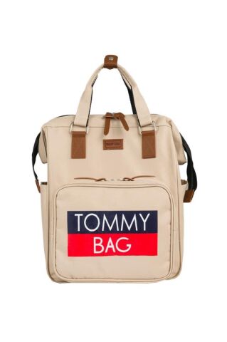 TommyBaby Soft Anne Bebek Bakım Sırt Çantası Termal Biberonlu Bebek Arabası Askı Aparatlı BEJ